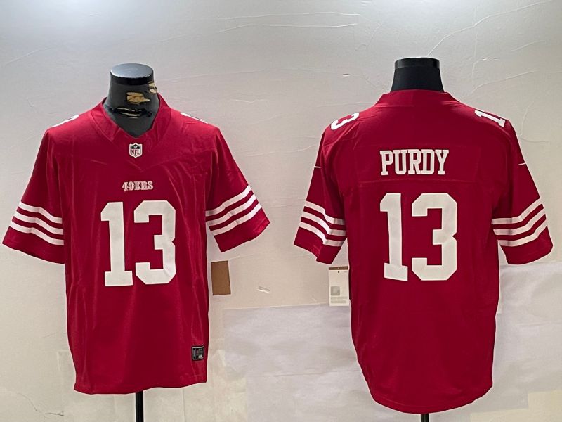 Men San Francisco 49ers #13 Purdy Red Three generations 2024 Nike Vapor Limited NFL Jersey style 1->oakland raiders->NFL Jersey